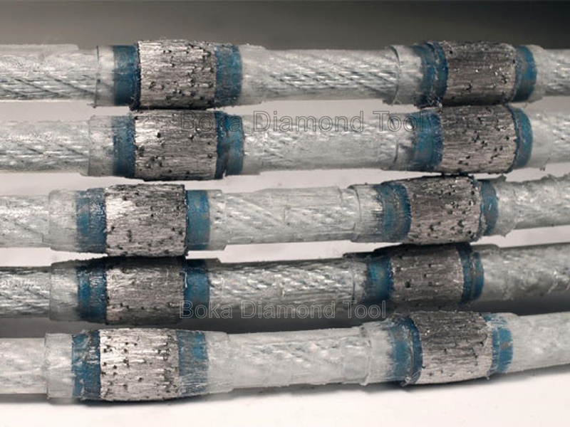 Heavy-Duty Fast Cutting Plastic Type Sintered Marble Concrete Granite Block Beaded Rope Diamond Wire Saw