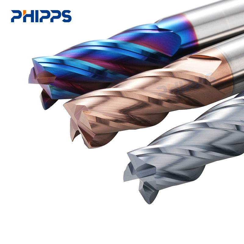 55 HRC 60 HRC55 HRC65 8 Mm 2 4 Flutes 4F CNC Flat Endmill 5mm Tungsten Carbide Square End Mill For Hardened Steel