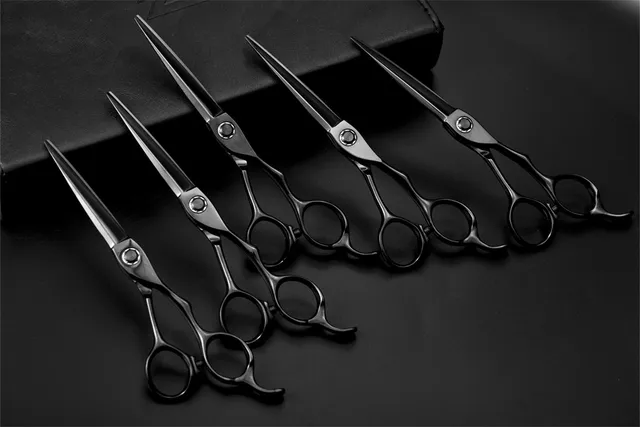 Hair Salon Barber's High Grade Stainless Steel Right-Handed High Temperature Resistant Flat Tooth Scissors