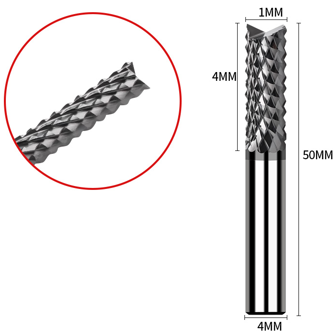 Customized Diamond Coated End Mills 1mm Carbon Fiber Cnc Cutter Diamond End Mill Cutter for Carbon Fiber