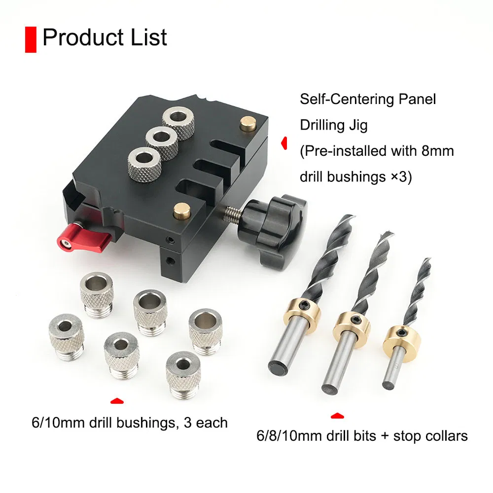 Professional Woodworking Dowel Jig - Auto-Align Drilling Guide System