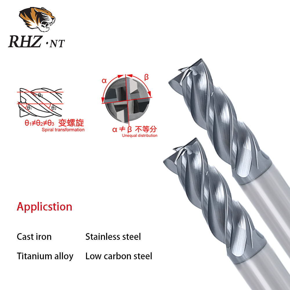 Multi-Functional AlCrN+ Coated Tungsten Carbide End Mill Cutting Tools For Metal Steel Carbide Tools Milling