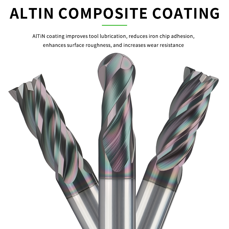 Multi-Functional AlCrN+ Coated Tungsten Carbide 4-Flute End Mill High-Efficiency CNC Cutting Tools ODM OEM Customizable