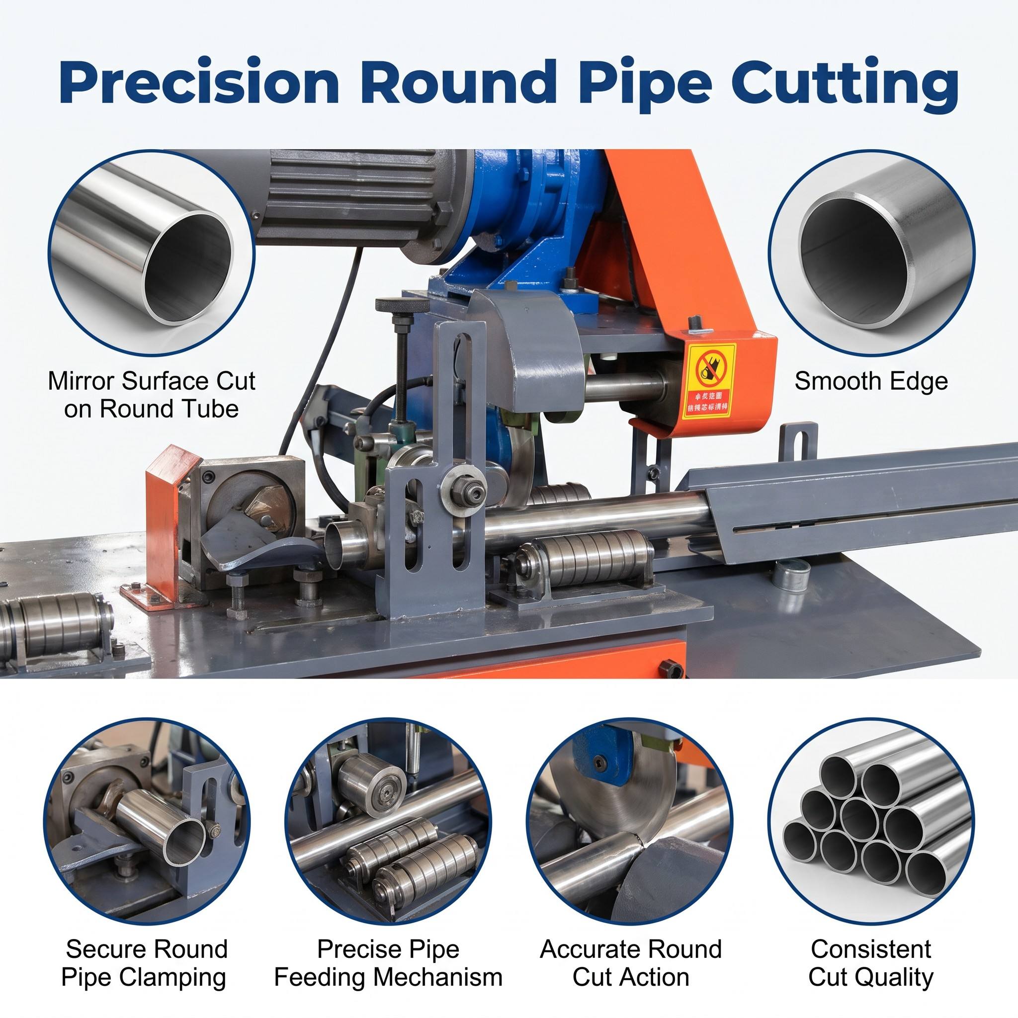 E Certified Pipe Cutting Machine Pneumatic Feed Roll Cutting Pipe Machine High Precision Metal Tube Cutter