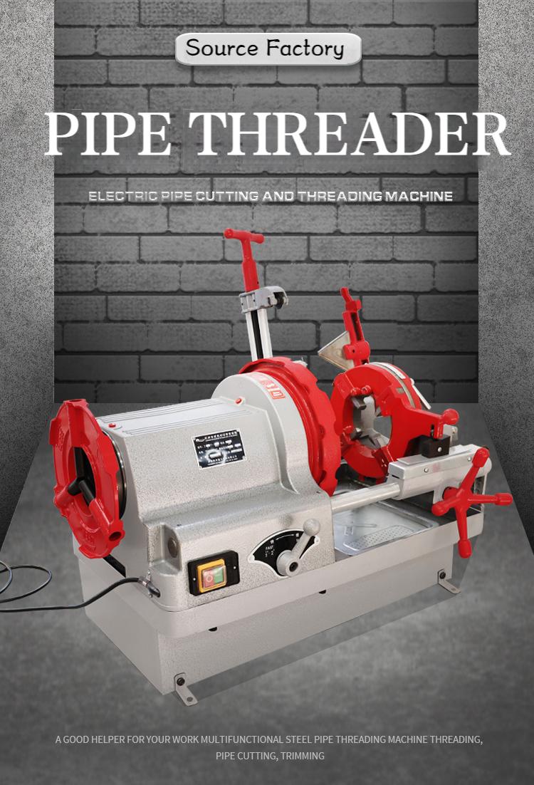 Automatic/Manual Retract 220V Galvanized / Stainless Steel Pipe Threading and Cutting Machine