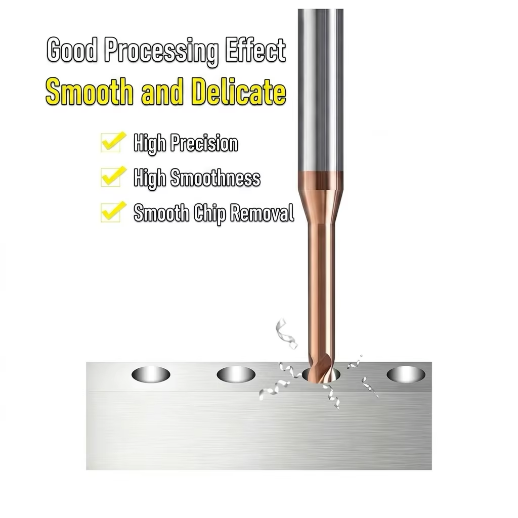 Single Flute Micro Milling Cutter, 1mm Cutting Dia, 6-25mm Blade Length, 4mm Shank 50mm OAL for High Precision CNC Machining