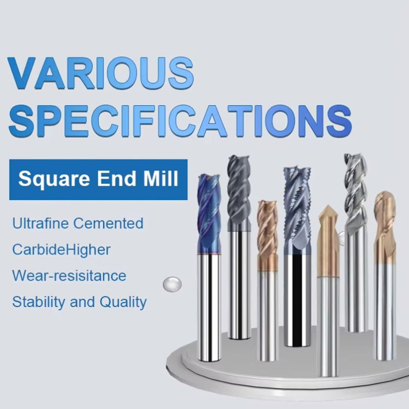 HRC55 2-Flute Carbide End Mill CNC Milling Tools Milling Tool Micro Diameter 0.1-0.9mm for Aluminum High Precision Solid Carbide