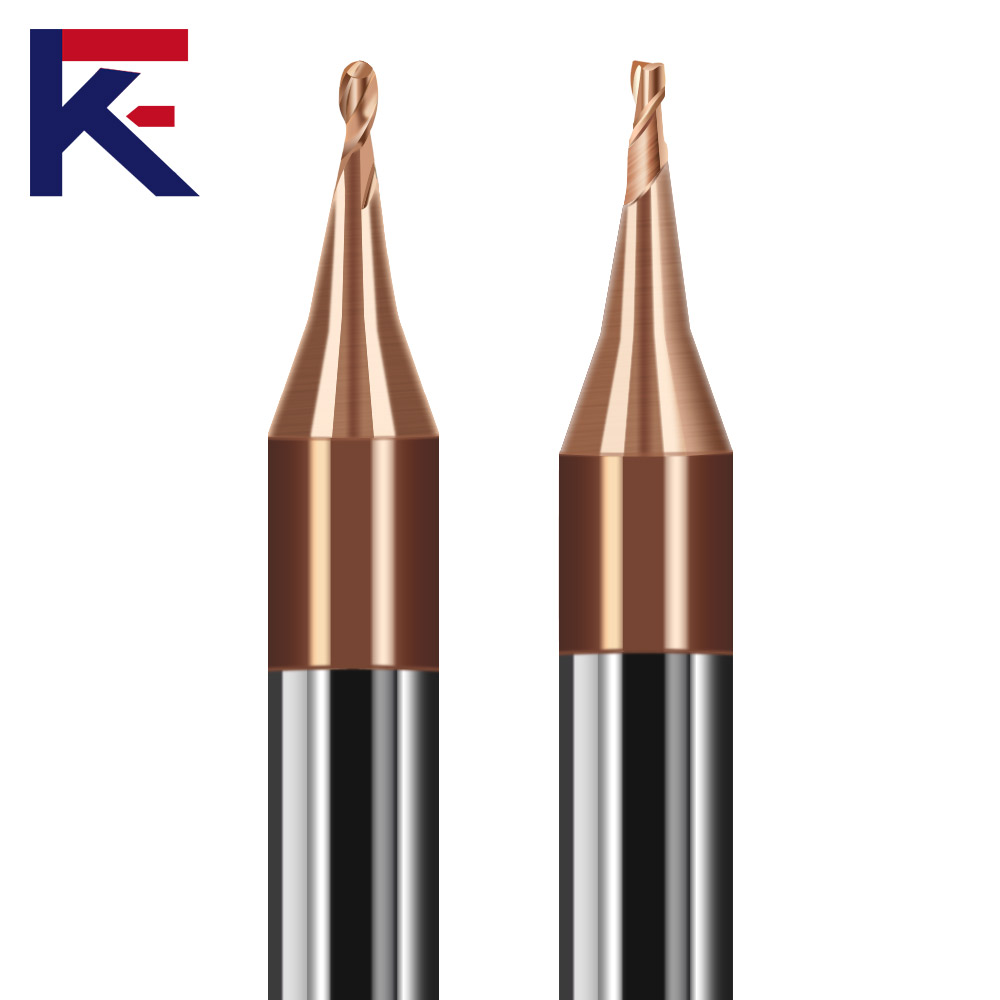 KF Customized 2 Flute Micro Ball Nose End Mills 55HRC Carbide Milling Cutter for CNC Machines with ODM/OEM Support