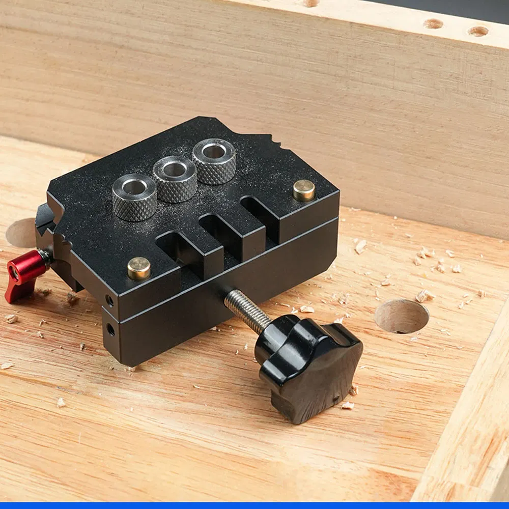 Professional Woodworking Dowel Jig - Auto-Align Drilling Guide System