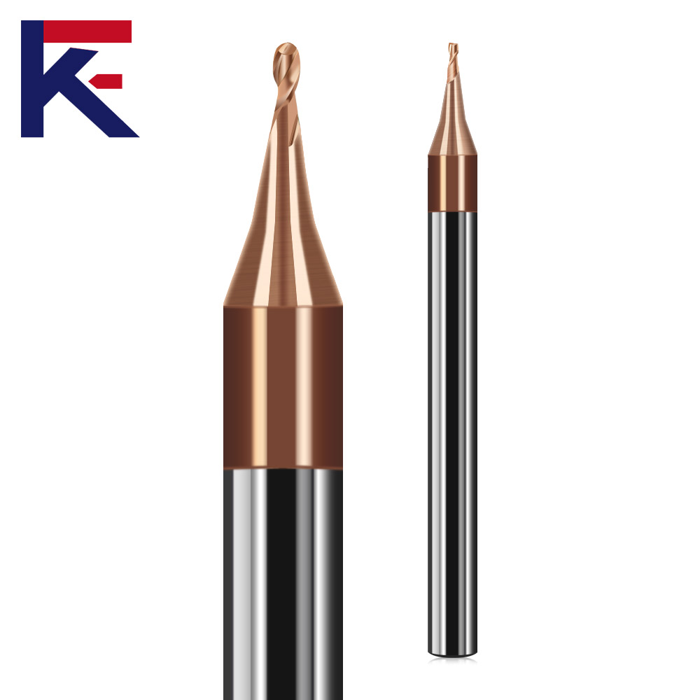 KF Customized 2 Flute Micro Ball Nose End Mills 55HRC Carbide Milling Cutter for CNC Machines with ODM/OEM Support