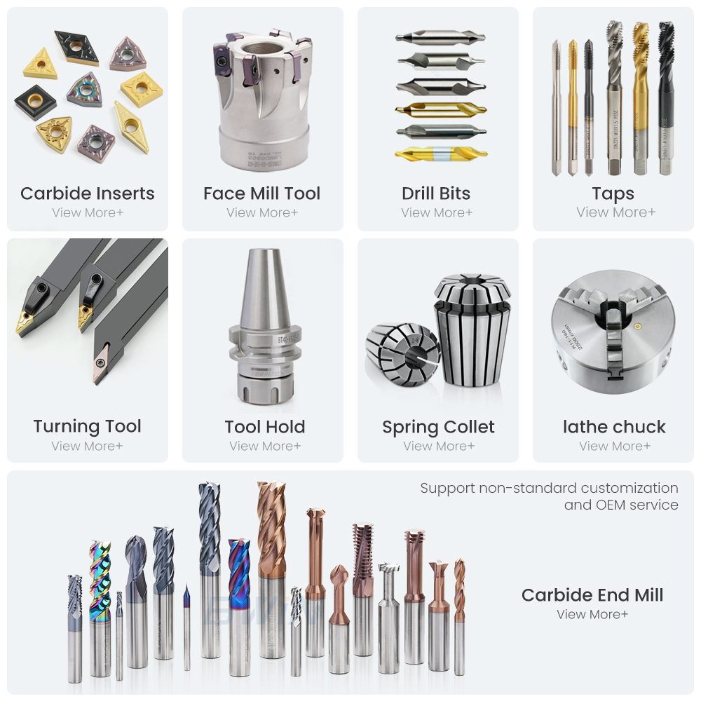 HRC55 Tungsten Carbide Square End Mill 4 Flute Flat EndMill For Alloy Steel TiSiN Nano Coated CNC Metal Cutting Tools