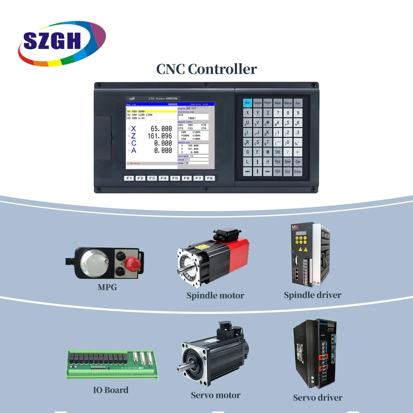 SZGH 2 Axis Turning Controller Motion Control System with AC Servo Motor Driver and Spindle Servo Motor Driver for CNC Machine