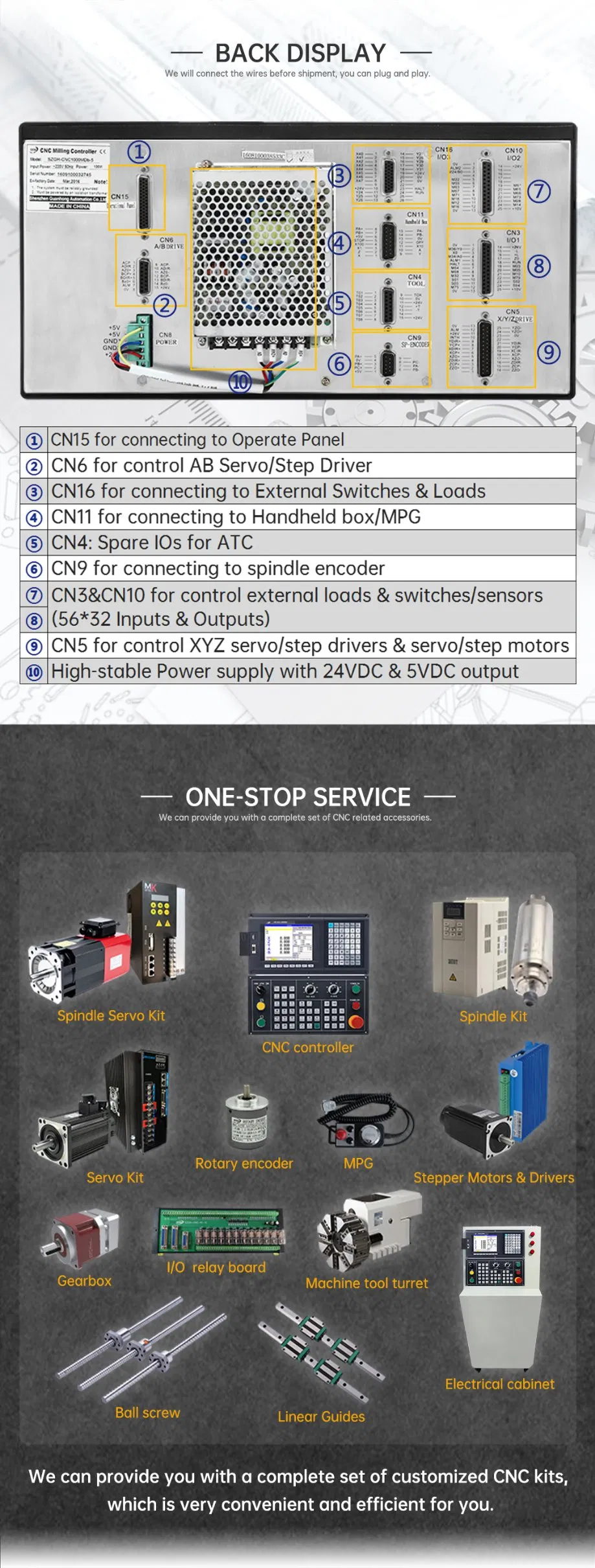 CNC System for Turning 4 Axis Lathe Controller Built-in Screw Compensation with USB for Grinding Machine with Electric Turret&Binary Code Turret&Special Turret