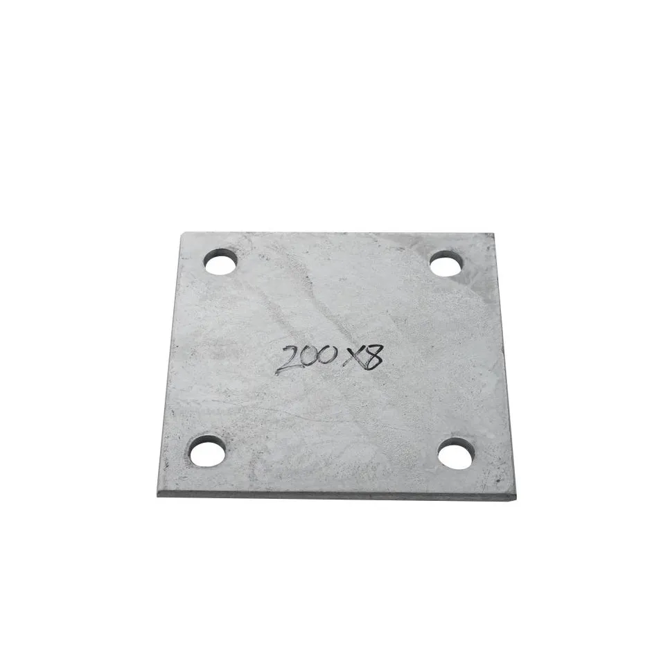 Heavy Duty Galvanized Steel Base Plate for Solar Mounting Structure Anchoring Systems