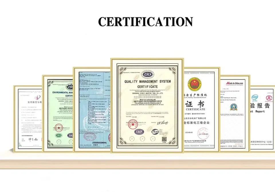 Product Certifications: ISO, CE, RoHS, GS