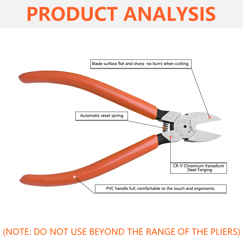 High Carbon Steel Precision Gate Cutters Thin Blade Micro Side Nippers for Plastic Model & Electronics Precision Work