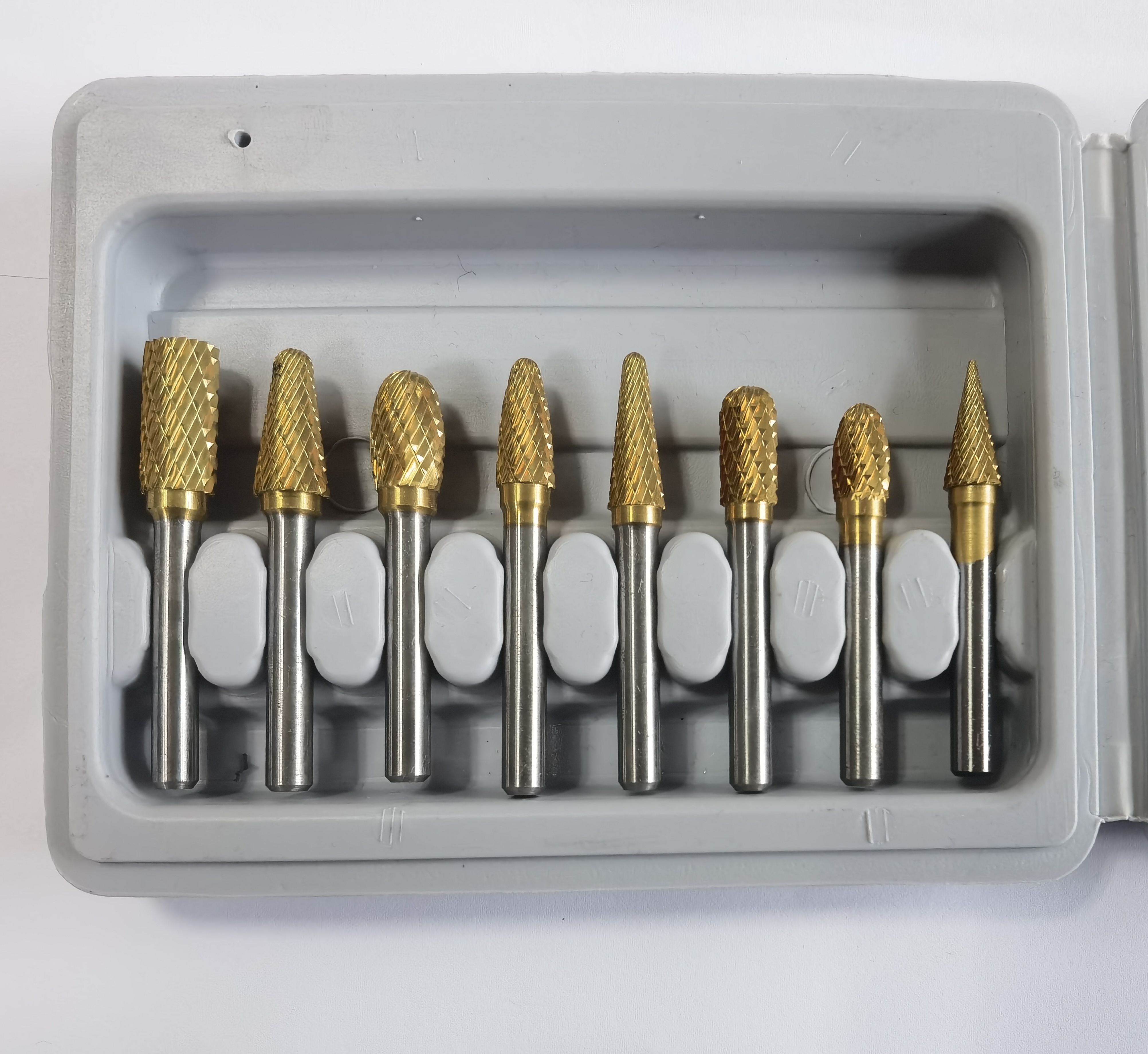 12mm 5 Pcs Carbide Burr Set with TIN and TIALN Coated PVD Tungsten Carbide Burrs Silver Copper Welding