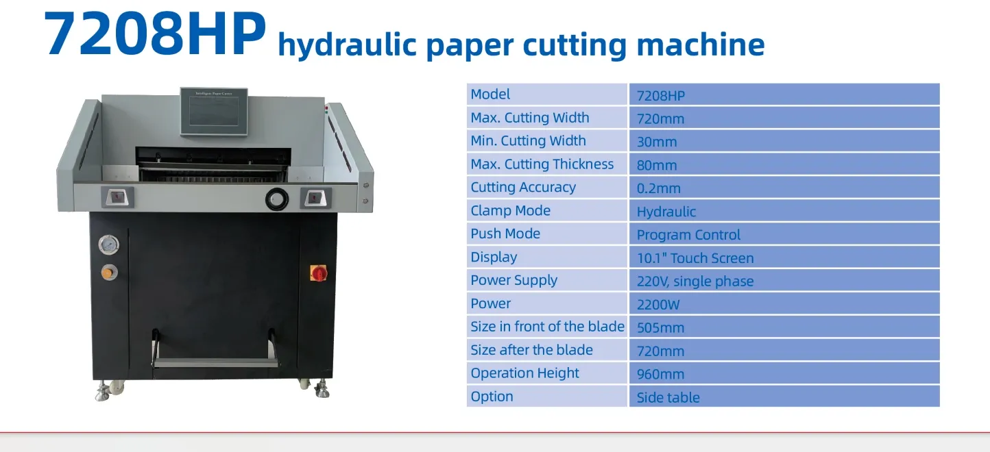 Heavy-Duty Dp-720HP Hydraulic System for Efficient Paper Cutting