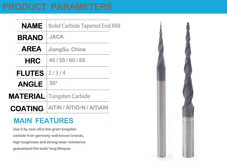 CNC Carbide Micro Conical Ball Nose Cutter Bits