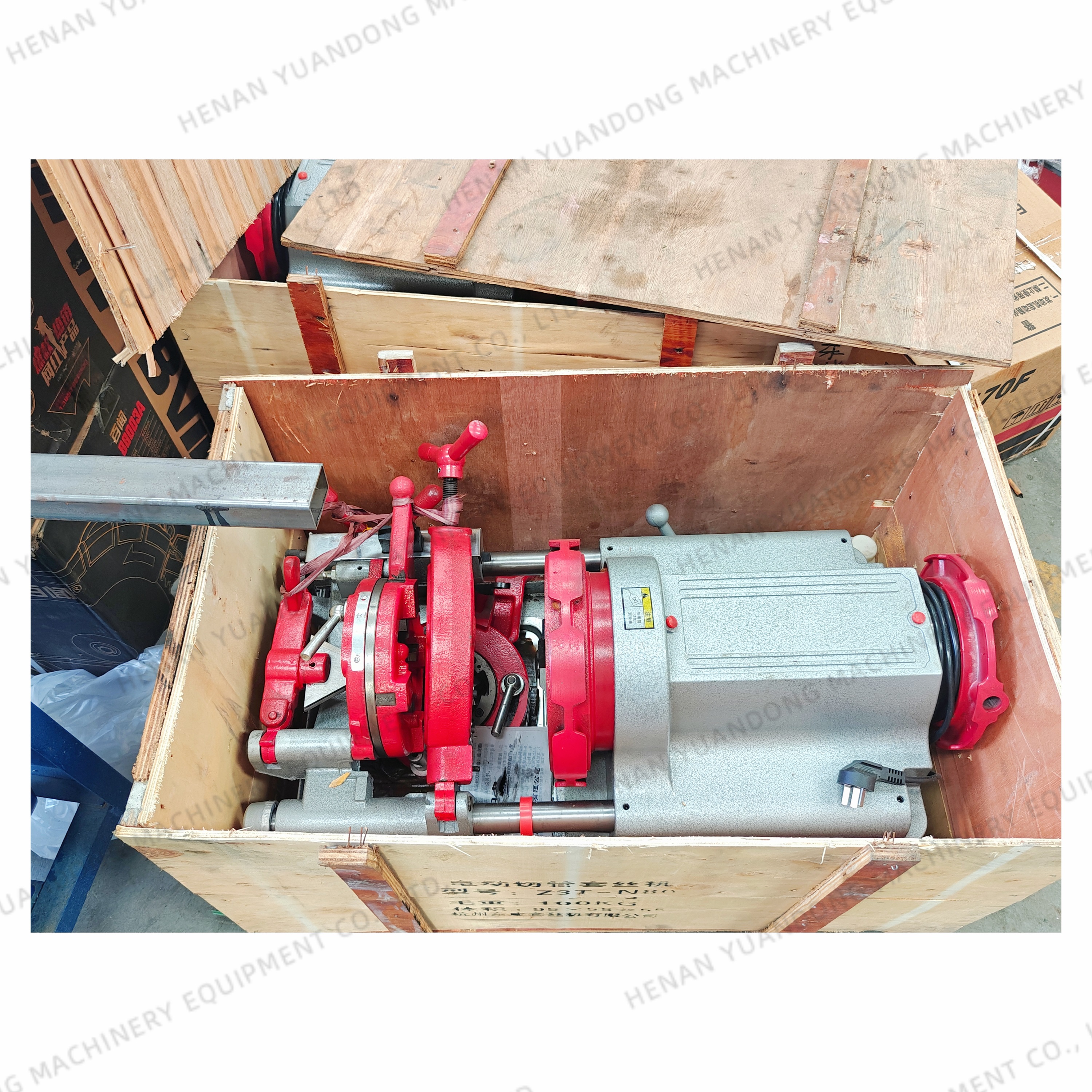 Automatic/Manual Retract 220V Galvanized / Stainless Steel Pipe Threading and Cutting Machine