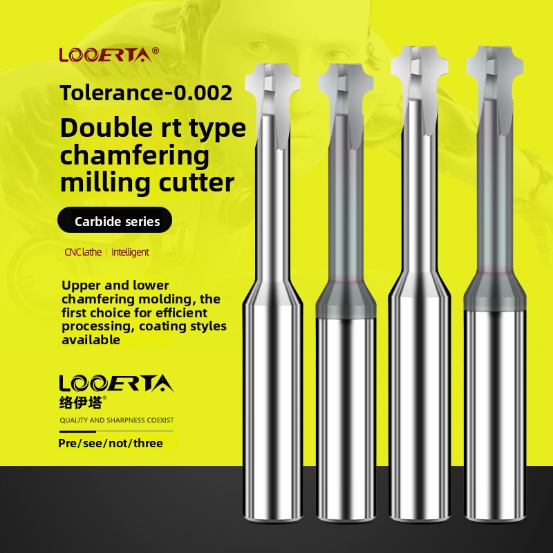 LOOERTA 60&deg; Double R Tungsten Carbide Milling Cutter Forward/Reverse R Angle for Steel &amp; Aluminum Alloy Coating CNC Customized