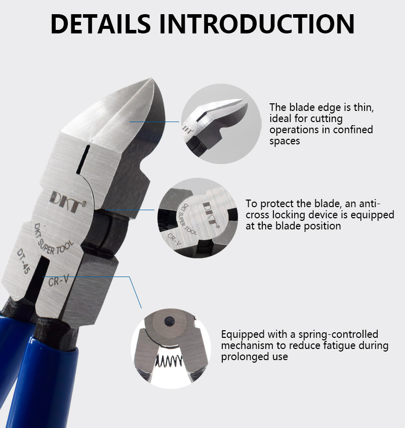 High Carbon Steel Precision Gate Cutters Thin Blade Micro Side Nippers for Plastic Model & Electronics Precision Work