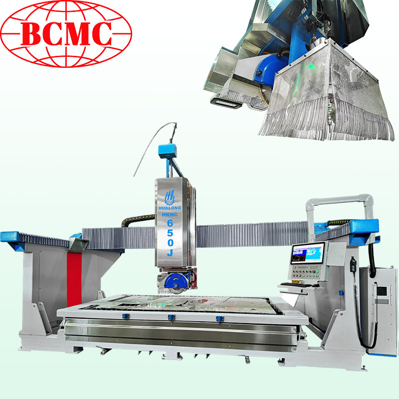 2026 Bcmc 5 Axis Stone Bridge Saw for Sink Cutting, Straight Profile Cutting with Italian Control System CAD Cam Drawing Software