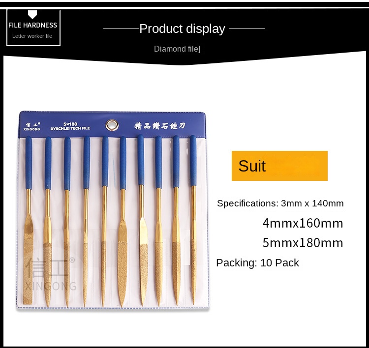 Diamond Coated Mini Hand Industrial DIY Tool Bastard Cut Professional Grinding Factory Direct Assorted Files Rasps