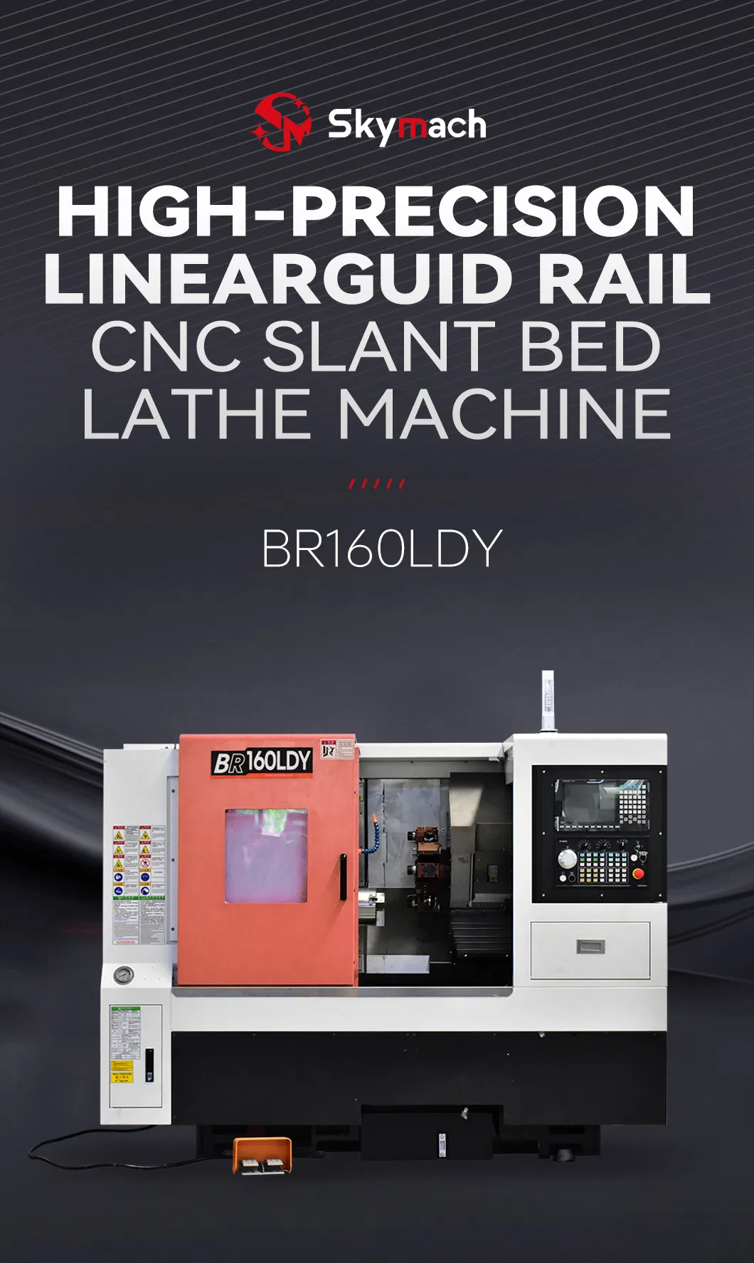 Aerospace-Grade Br160ldy CNC Lathe - Heavy Duty Slant Bed Design with Live Tooling for Precision Components