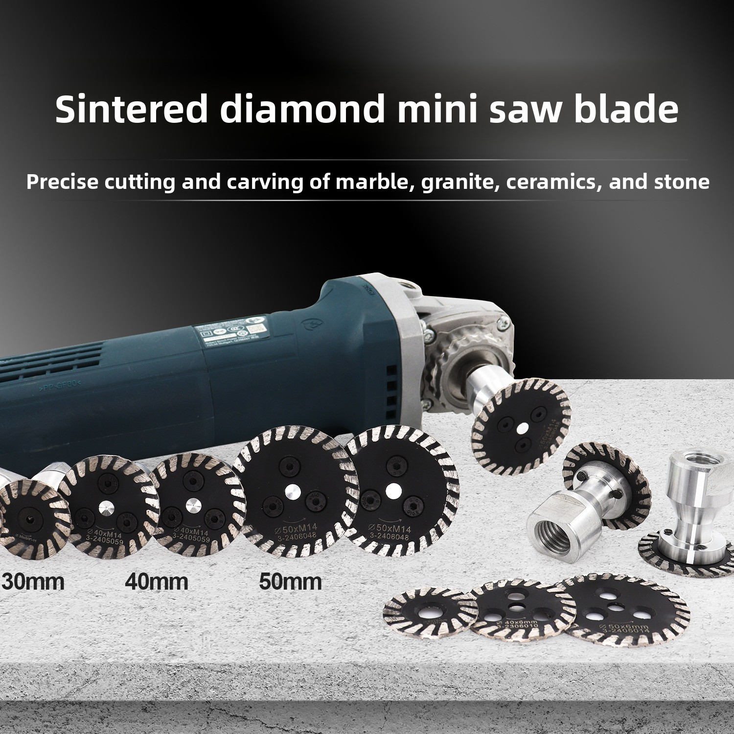 PMS Marble Cutting Diamond Saw Blade Mini 40 mm Tombstone Carving with M14 Thread CrN Coated