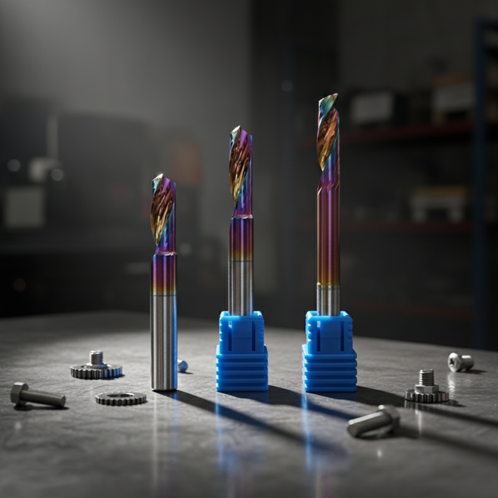 Hot Selling DLC Colorful Coating Single Flute End Mill Aluminum Milling Cutter Carbide Cnc Tool Alloy Cutting Router Bit