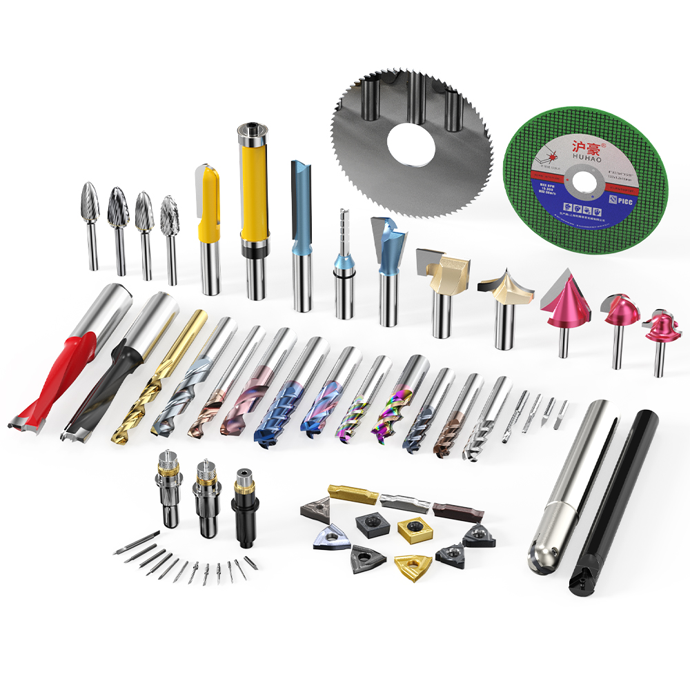 HUHAO Compression Tungsten Carbide End Milling Cutter Wood CNC Tools Bit For CNC Router