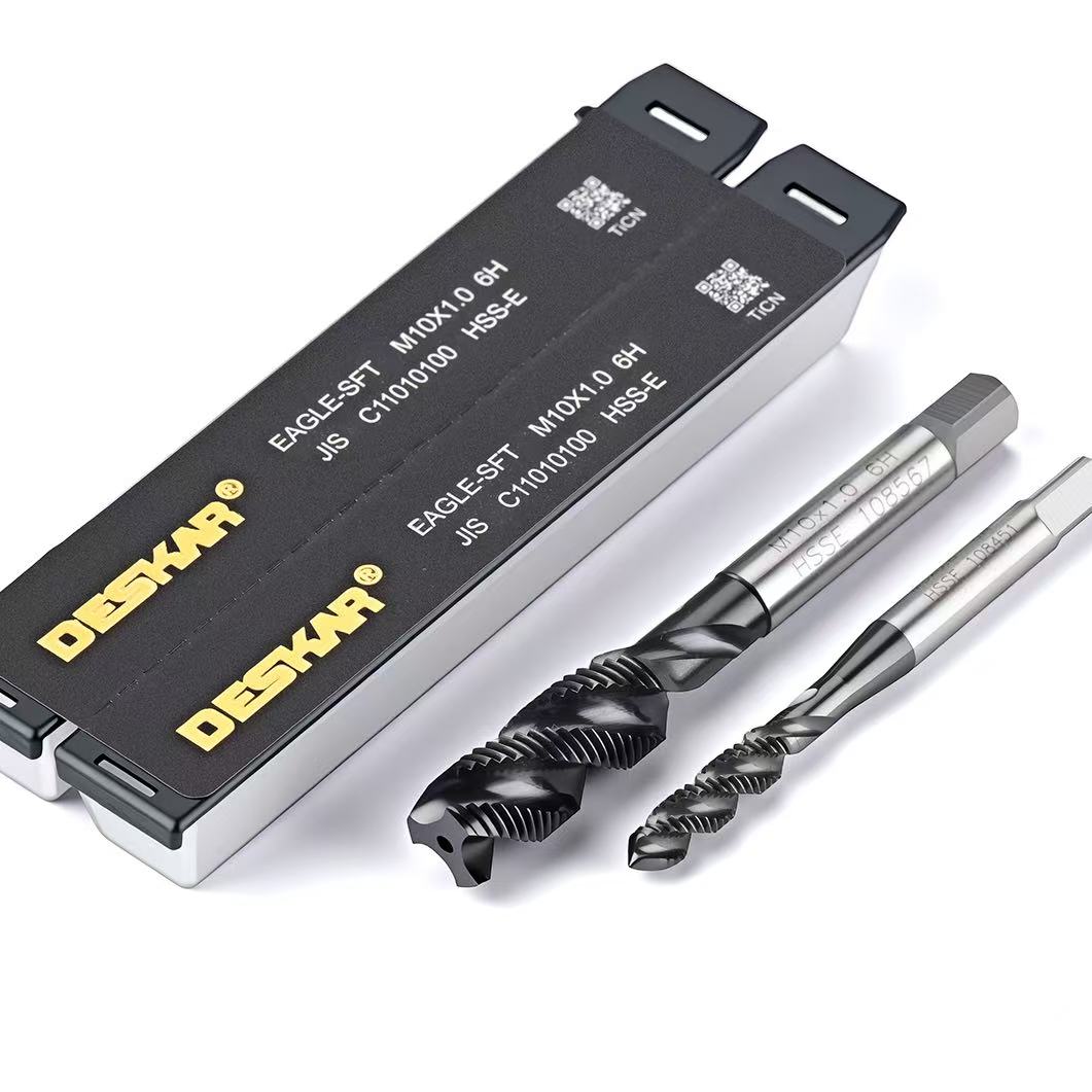 DESKAR TiCN Coated Cobalt HSS JIS Straight Groove Machine Point Tap M3-M12 Stainless Steel Right Hand HRC55