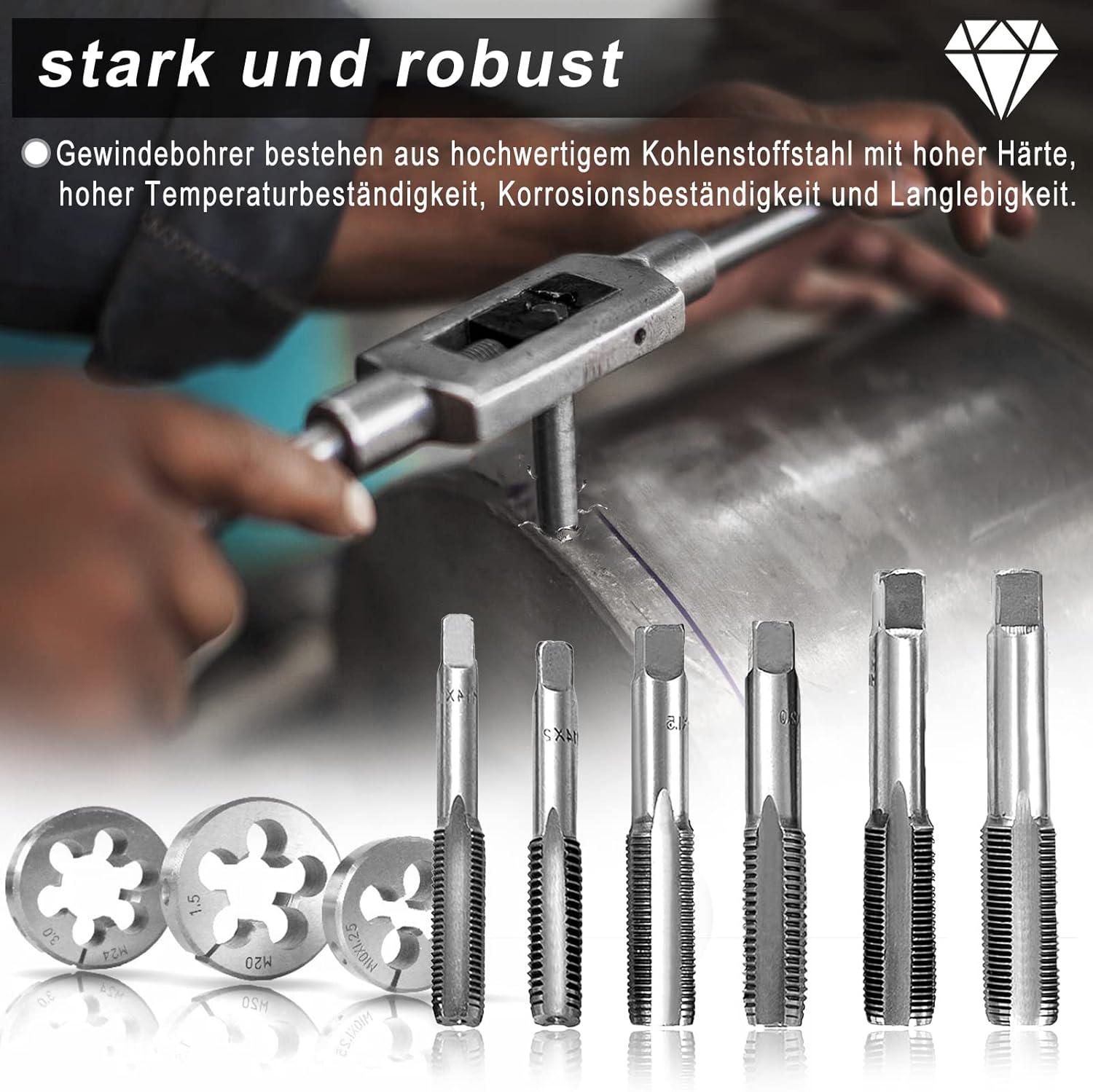 110pcs Hardware Tools Kit Alloy Steel Metric Tap and Die Set Thread Cutter Set Screw Tap Die Thread Tapping Tap and Die Set