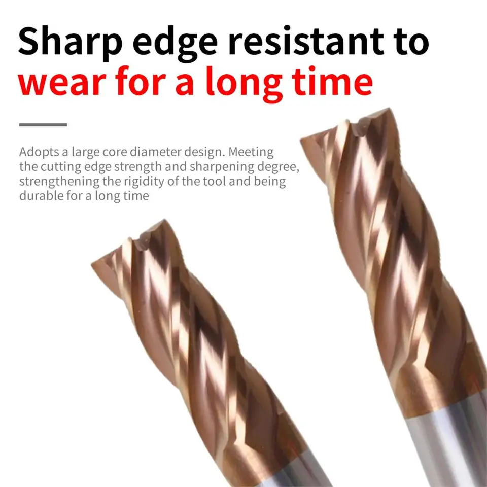 4 Flutes Carbide End Mill HRC55 TiAlN Coated Tungsten Steel CNC Milling Cutter Solid Router Bits