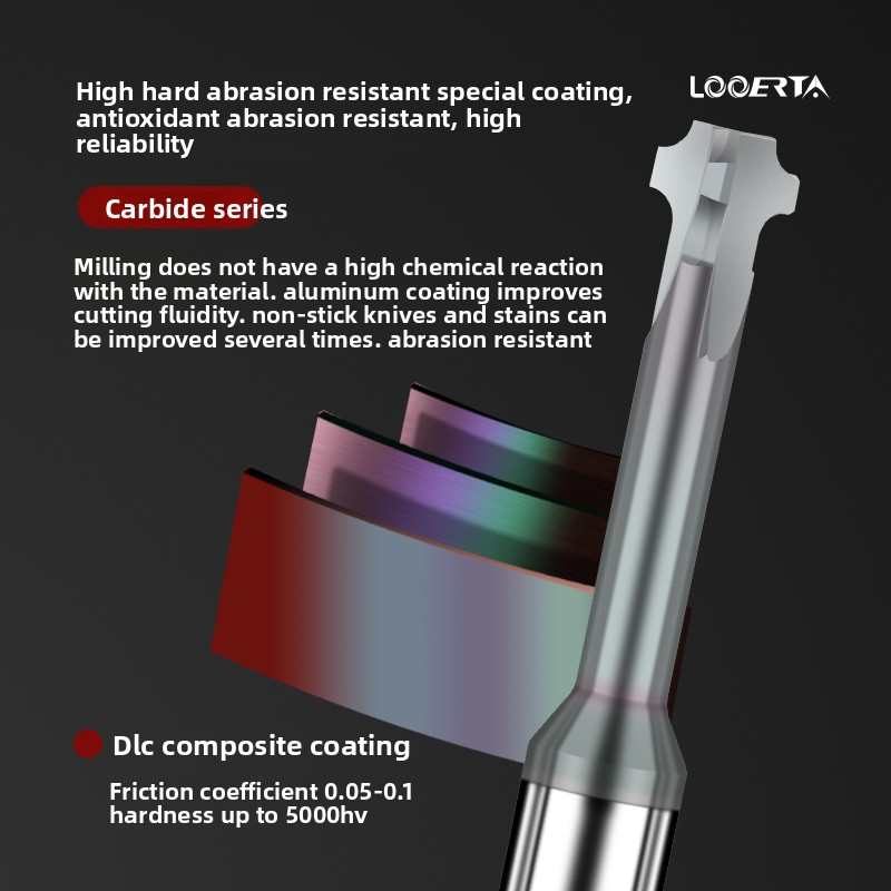 LOOERTA 60&deg; Double R Tungsten Carbide Milling Cutter Forward/Reverse R Angle for Steel &amp; Aluminum Alloy Coating CNC Customized