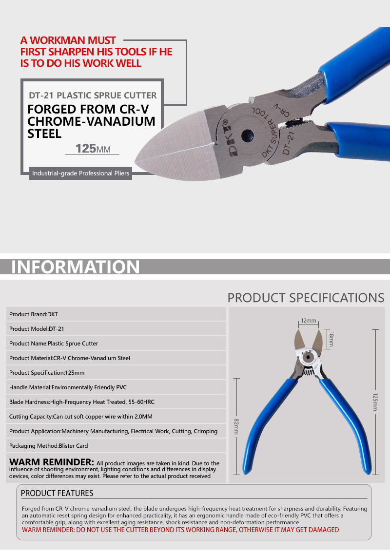 High Carbon Steel Precision Gate Cutters Thin Blade Micro Side Nippers for Plastic Model & Electronics Precision Work