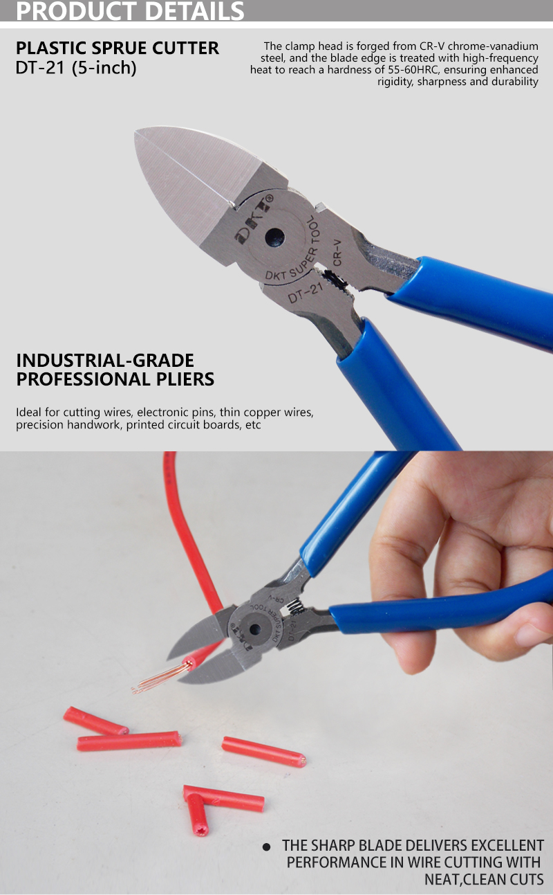 High Carbon Steel Precision Gate Cutters Thin Blade Micro Side Nippers for Plastic Model & Electronics Precision Work