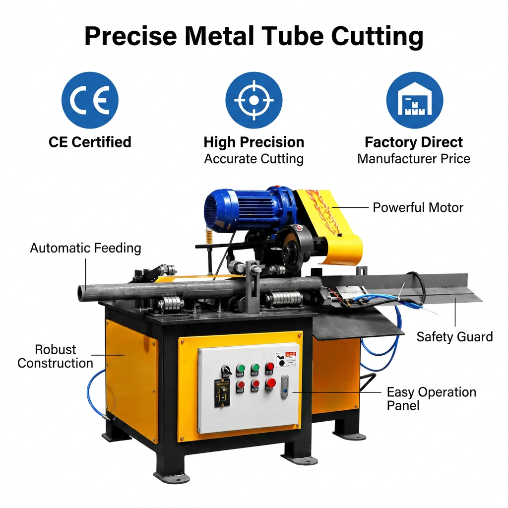 CE Certified Pneumatic Burr-Free Round Tube Cutting Machine Automatic Pipe Cutter For Steel &amp; Aluminum