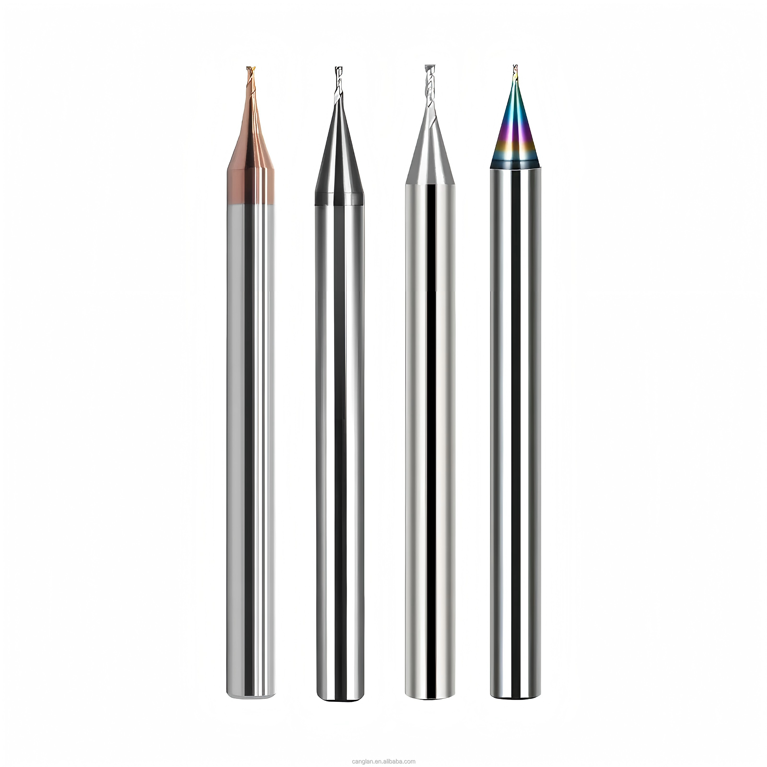 Miniature Micro Diameter Square End Mill Ultra Fine Tungsten Carbide Tin CNC Milling Cutter ODM OEM Precision Medical