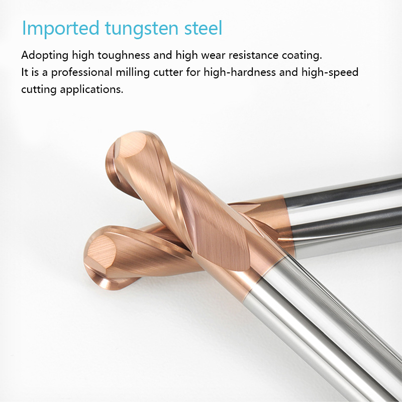HRC65 Carbide Micro Ball Nose End Mills Micro Diameter CNC Ballnose Endmill for Carbon Steel ODM Customizable Cutting Machine