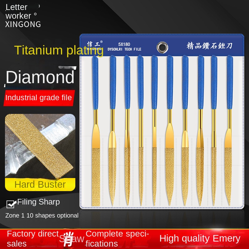 Diamond Coated Mini Hand Industrial DIY Tool Bastard Cut Professional Grinding Factory Direct Assorted Files Rasps