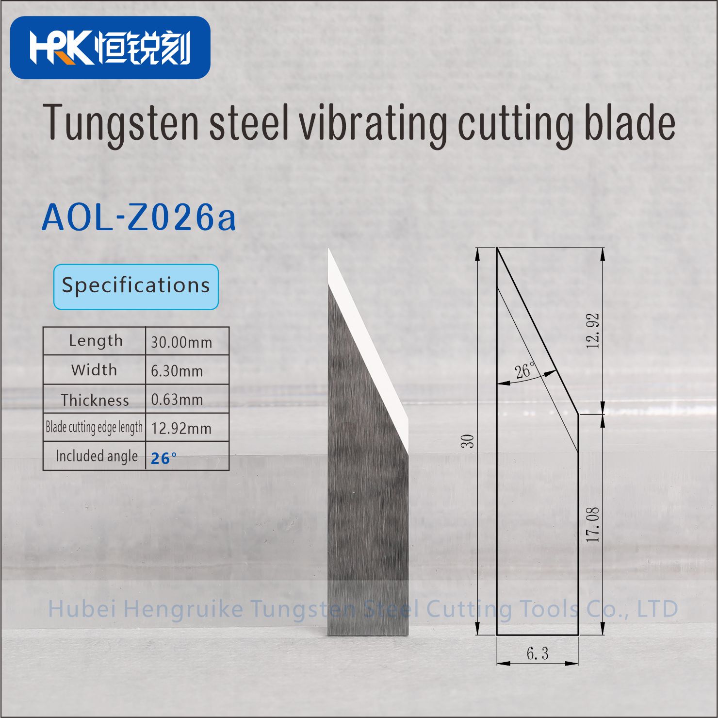 HRK AOL CNC Cutting Machine Customized Tungsten Carbide Cutting Blade Woven Fabric Cutting Vibration Knife