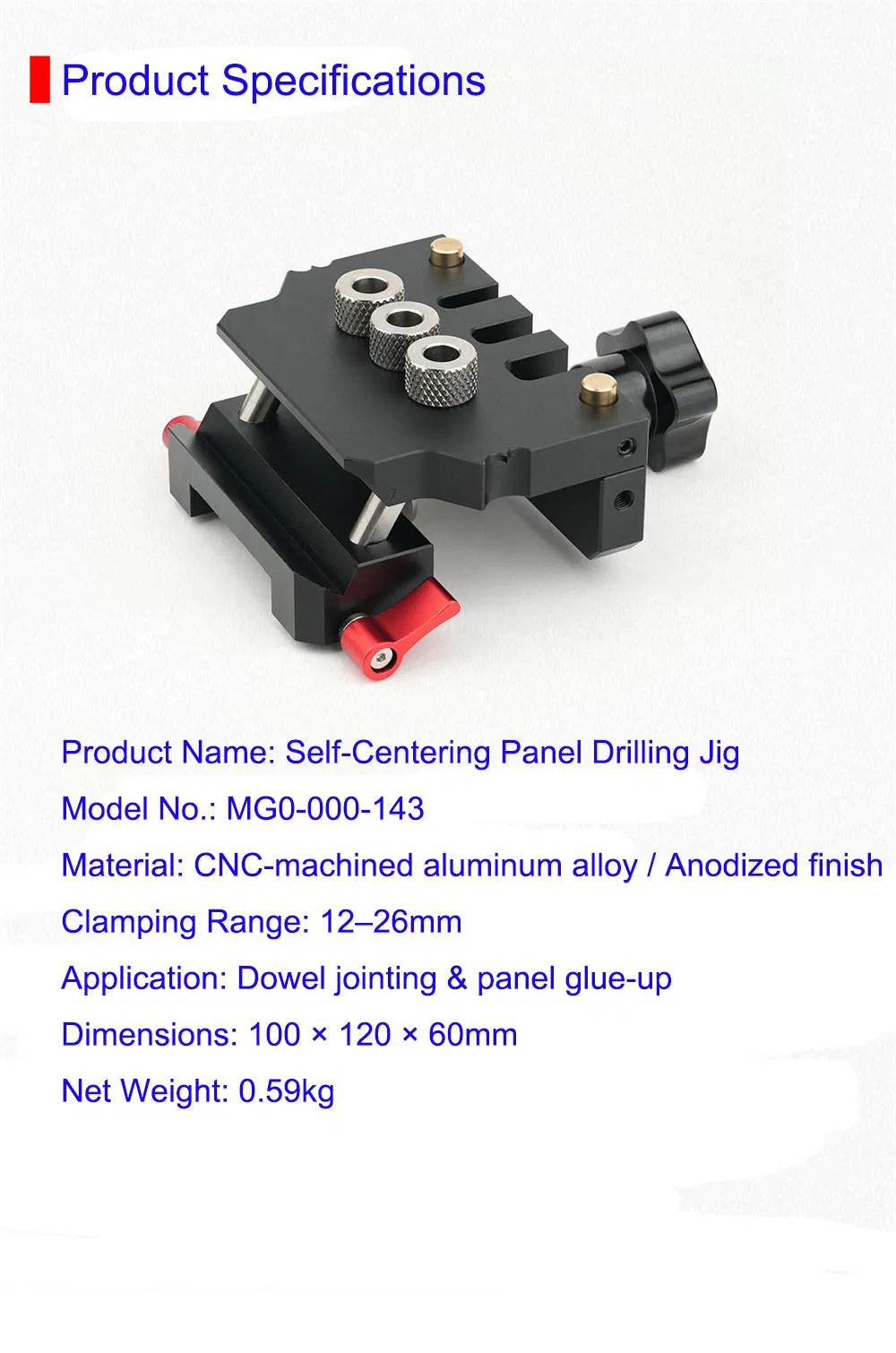 Professional Woodworking Dowel Jig - Auto-Align Drilling Guide System