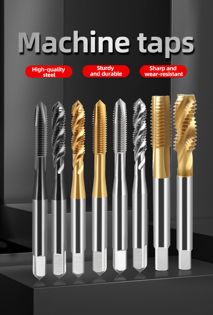 DESKAR TiN Coated German DIN Standard Cobalt HSS Right Hand Machine Tap M2-M7 HRC 60-65 for Stainless Steel