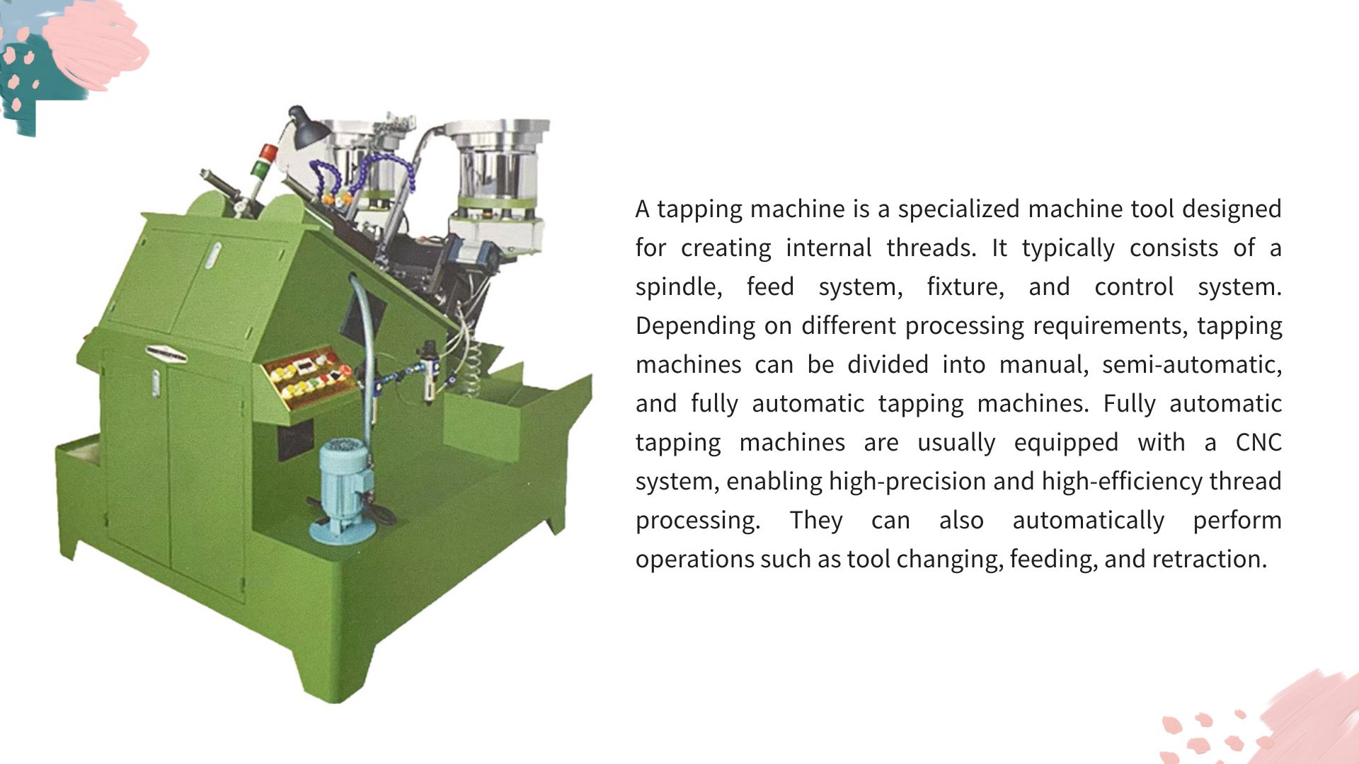 Multifunctional Automatic Two-Spindle Tapping Machine with Gear and Motor for High Productivity Thread Cutting & Rolling