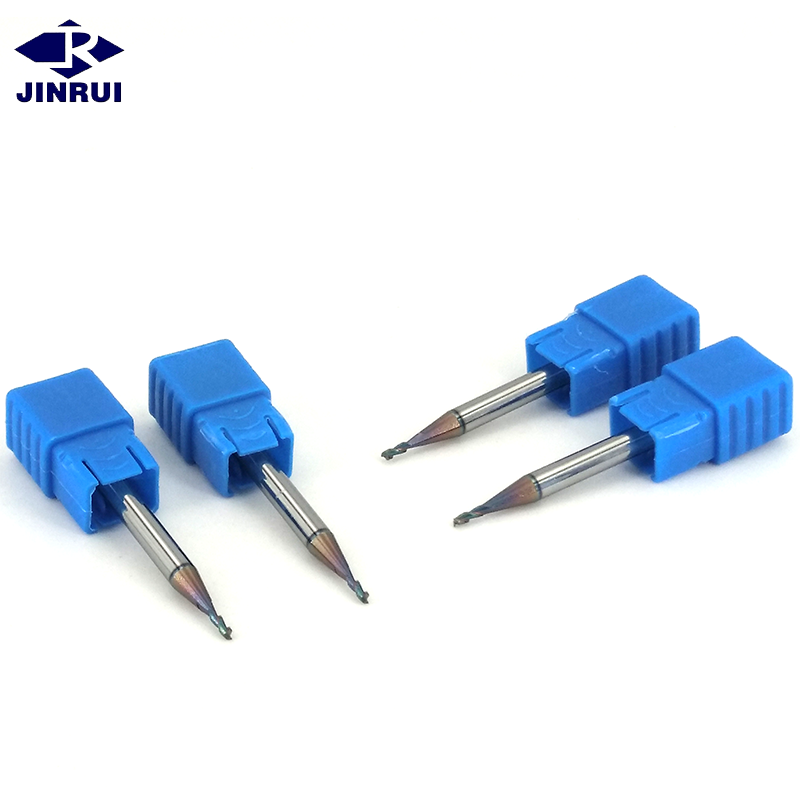 JR CNC Cutting Tool 0.1MM-0.9MM Tungsten Carbide Micro Endmill Mini Flat End Mill 4 Flute Milling Cutter