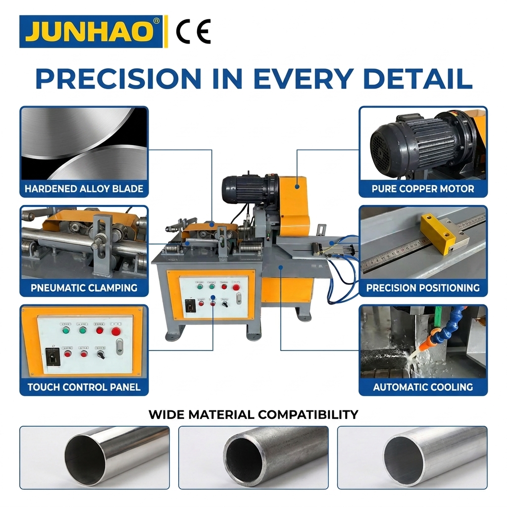 CE Certified Pneumatic Burr-Free Round Tube Cutting Machine Automatic Pipe Cutter For Steel &amp; Aluminum