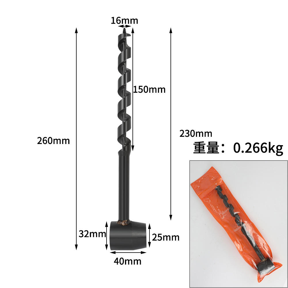 Manual Deep Hole Drill for Woodworking Shank Extended Twist Drill Bit Carbon Steel 26cm for Wood Drilling Hole Cutting