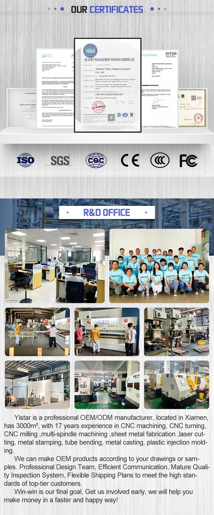 ISO and quality certificates